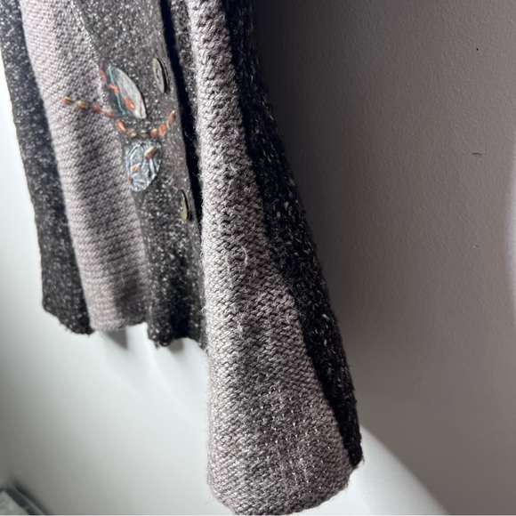 KEREN Hart Black and Gray Women's Cardigan Jacket Sweater Sz L Artsy Lagenlook - Picture 9 of 12